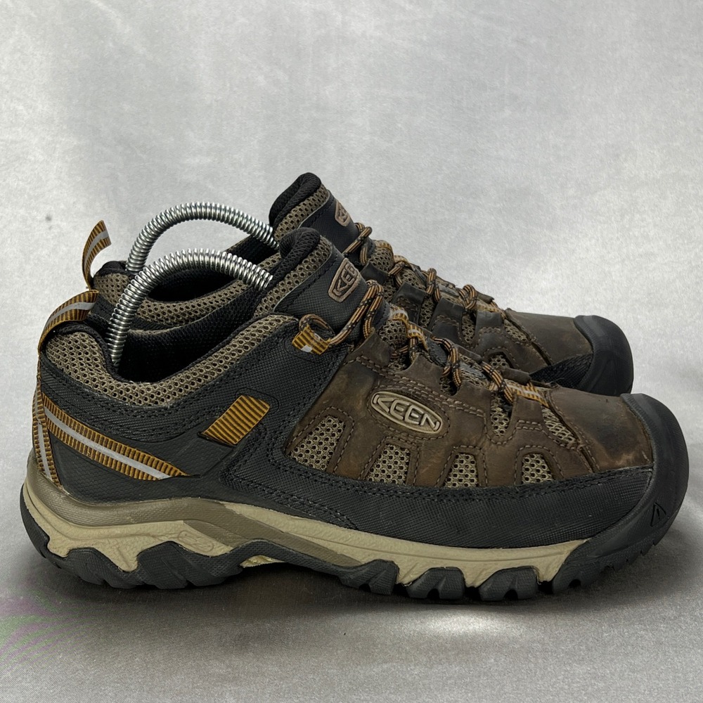 KEEN Targhee Vent Mens 8 Hiking Shoes Brown Leather Low Trail Sneakers 1027432